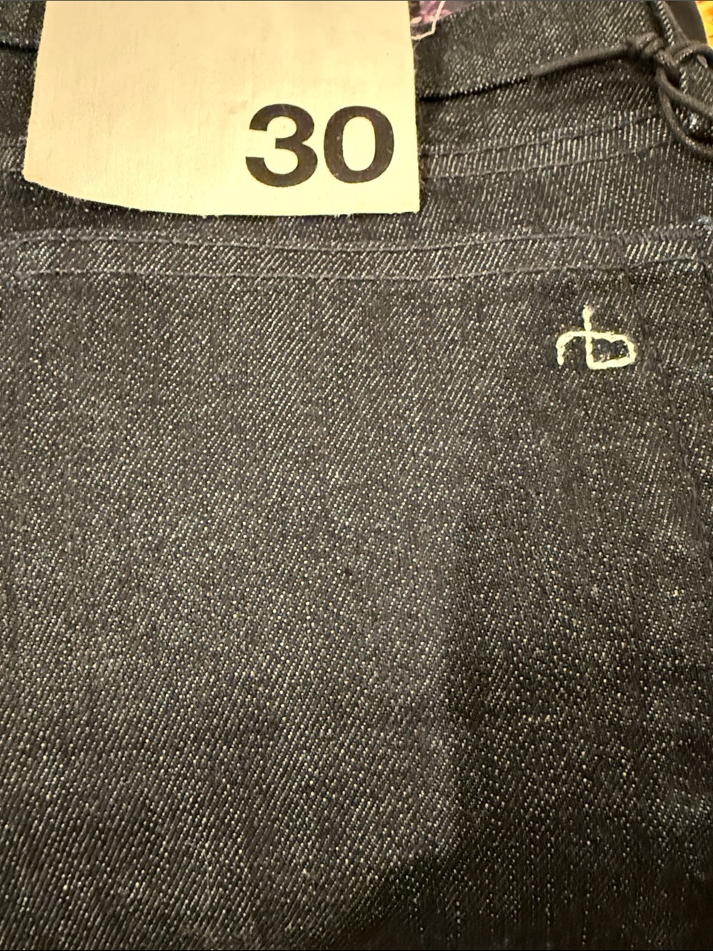 Rag & Bone DRE Jeans in Dark Indigo Blue. Waist 17”. Rise 10”. Inseam 30” - Picture 4 of 5